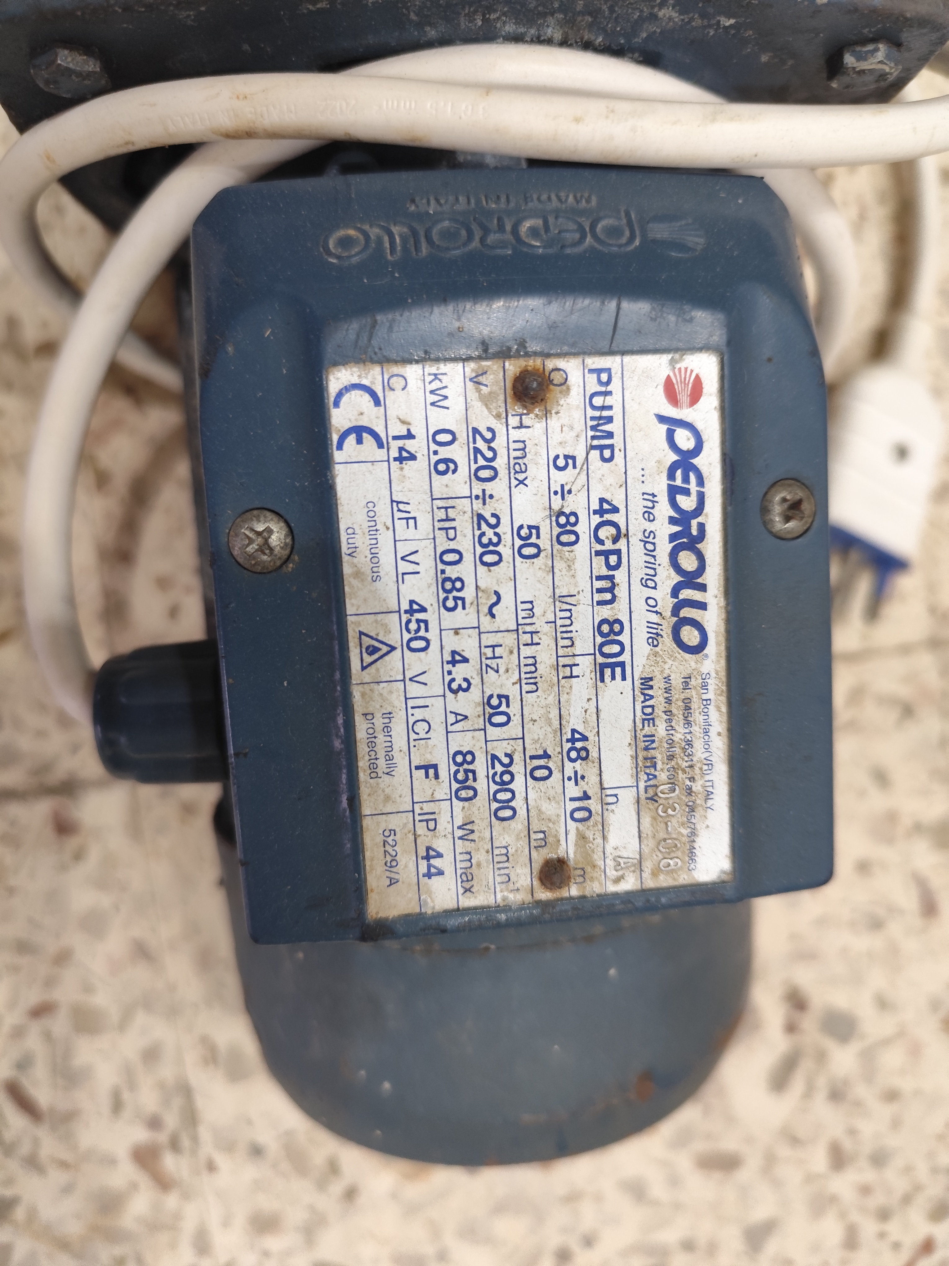 Elettropompa Pedrollo 4CPM80 motore acqua 0.85hp