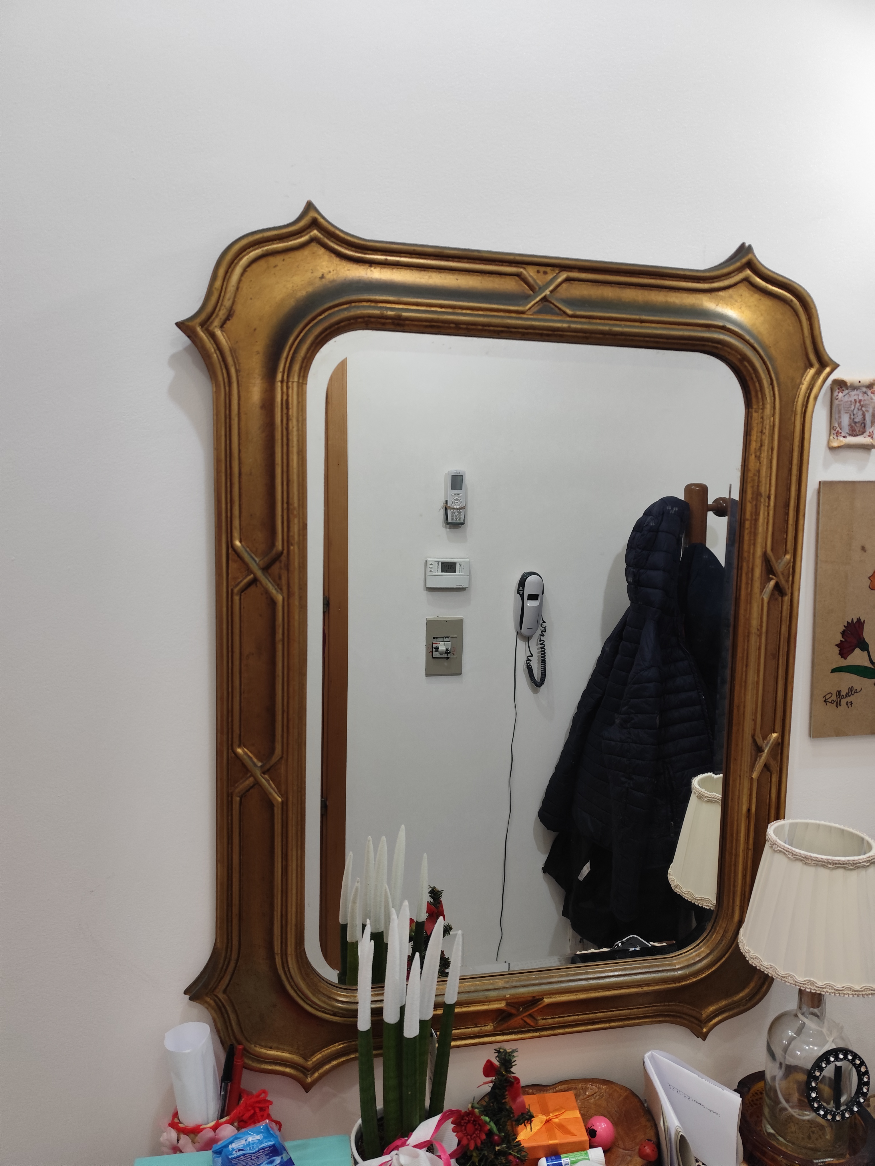 Specchio cornice oro in legno stile veneziano